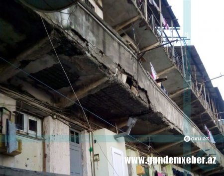 Bakının 90 yaşlı qəzalı binası: Sakinlər qorxu içində yaşayır - FOTO
