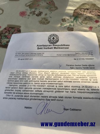 Bələdiyyənin “teleqramı əsasında” qərar çıxaran Şəki İnzibati Məhkəməsi...