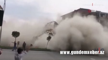Türkiyədə yaşayış binası yerlə bir oldu
