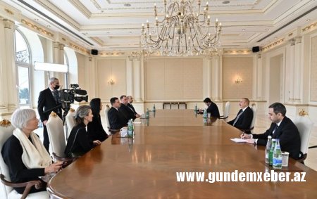 İlham Əliyev Estoniya parlamentinin sədrini qəbul etdi