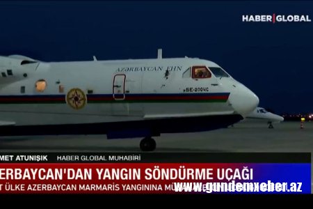 Azərbaycanın amfibiya tipli təyyarəsi Türkiyədə meşə yanğınlarının söndürülməsinə başladı - VİDEO