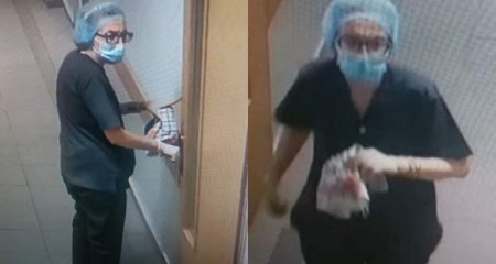 Sumqayıtda qadın xadimə geyimində xəstəxanadakı vətəndaşları soydu - Foto
