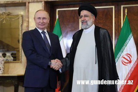Putin və Rəisi Rəşt-Astara dəmiryolu hissəsinin tikintisinə dair sazişin imzalanması mərasiminə qatıldılar