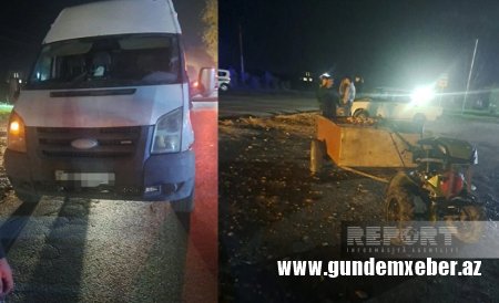 Qubada qəzadan xilas olmaq istəyən motoblok sürücüsü digər avtomobilin altında qalaraq ölüb