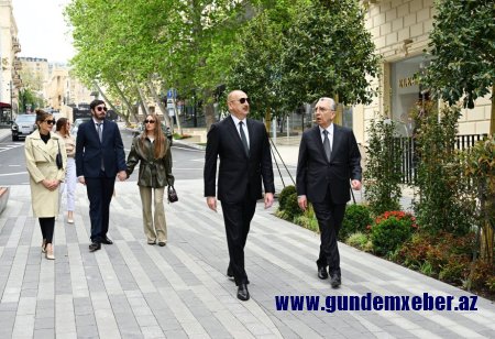 Prezidentlə ailəsi İslam Səfərli küçəsinin açılışında - Fotolar
