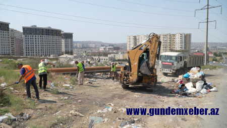 FHN yanğına səbəb olan quru ot, kol-kos və məişət tullantıları yığılan sahələrin təmizlənməsini təmin edib
