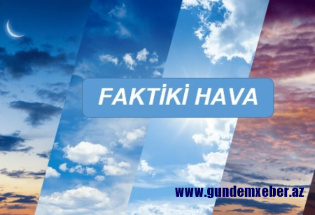 Bəzi yerlərdə leysan xarakterli yağış yağır, şimşək çaxır - FAKTİKİ HAVA